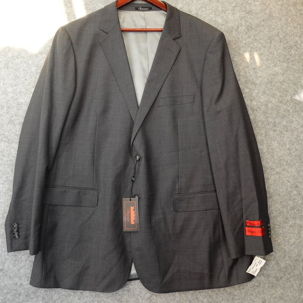 Italian Blazer Men‎ 48 Long Large Gray Super 150s BRESCIANI Suit ITALY NEW $795